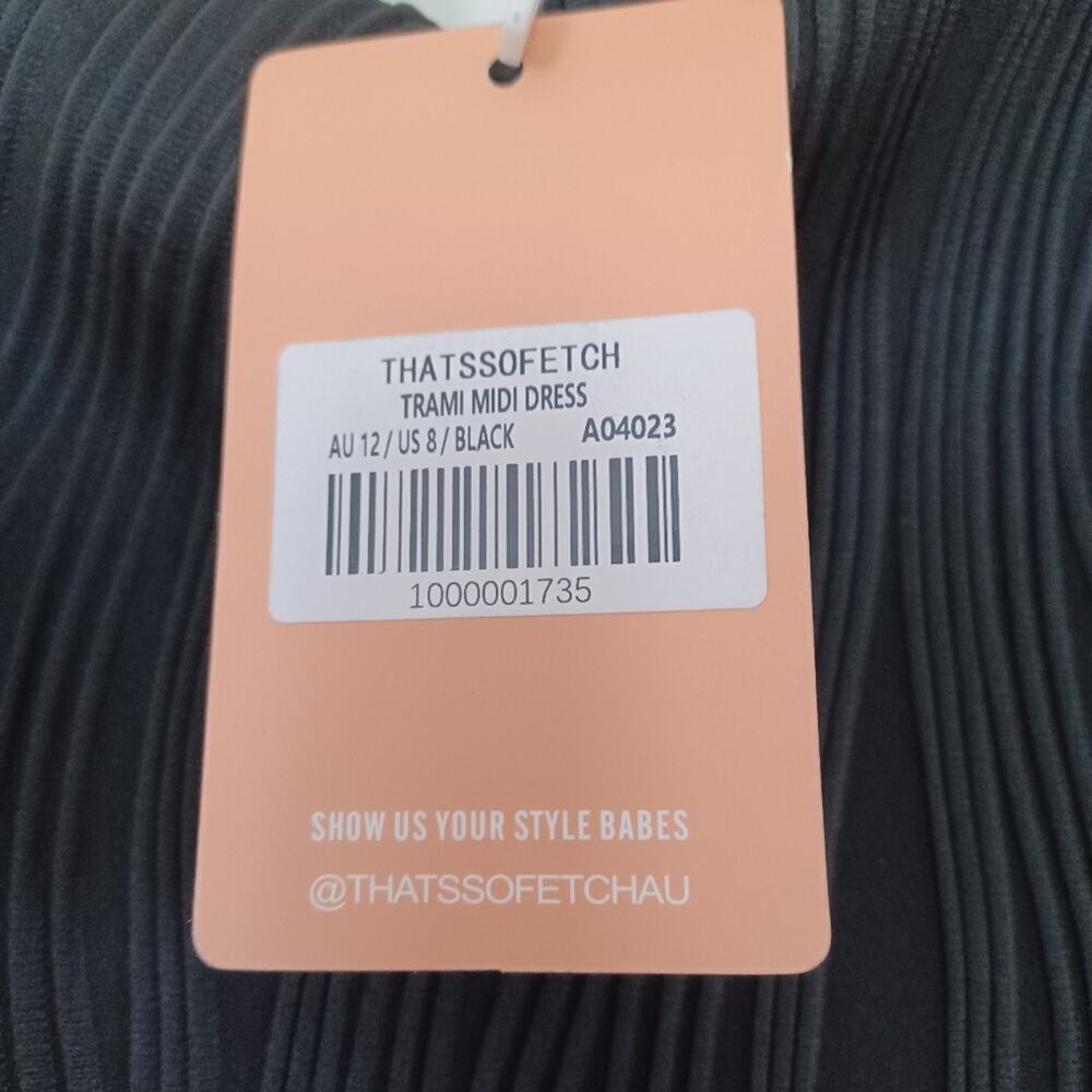 That's So Fetch Trami One Shoulder Cut Out Midi Dress Black 8/M NWT - Picture 10 of 14